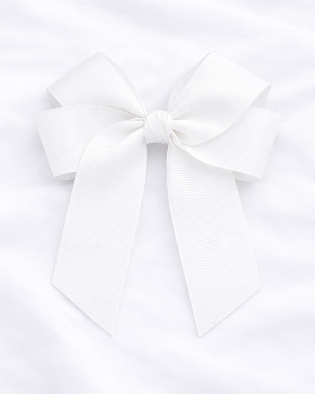 WHITE 4” HAIR BOW
