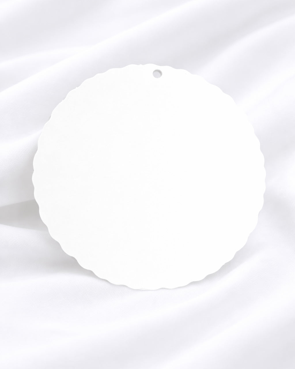 WHITE ACRYLIC LOG SLICE SHAPE