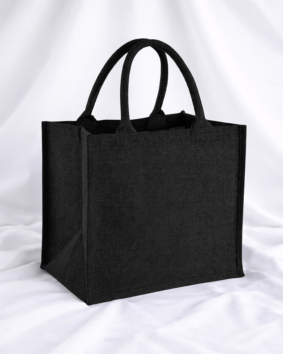JUTE MIDI TOTE - BLACK