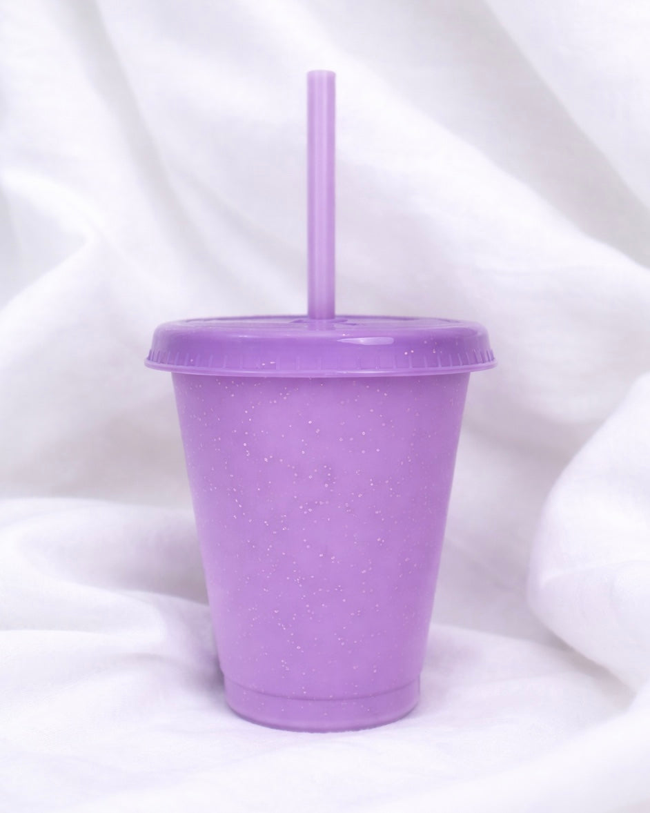 16OZ PURPLE GLITTER COLD CUP