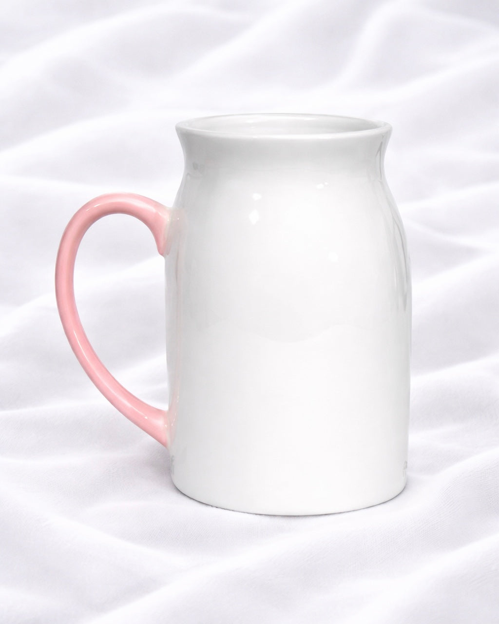 PINK HANDLE CERAMIC MILK JUG