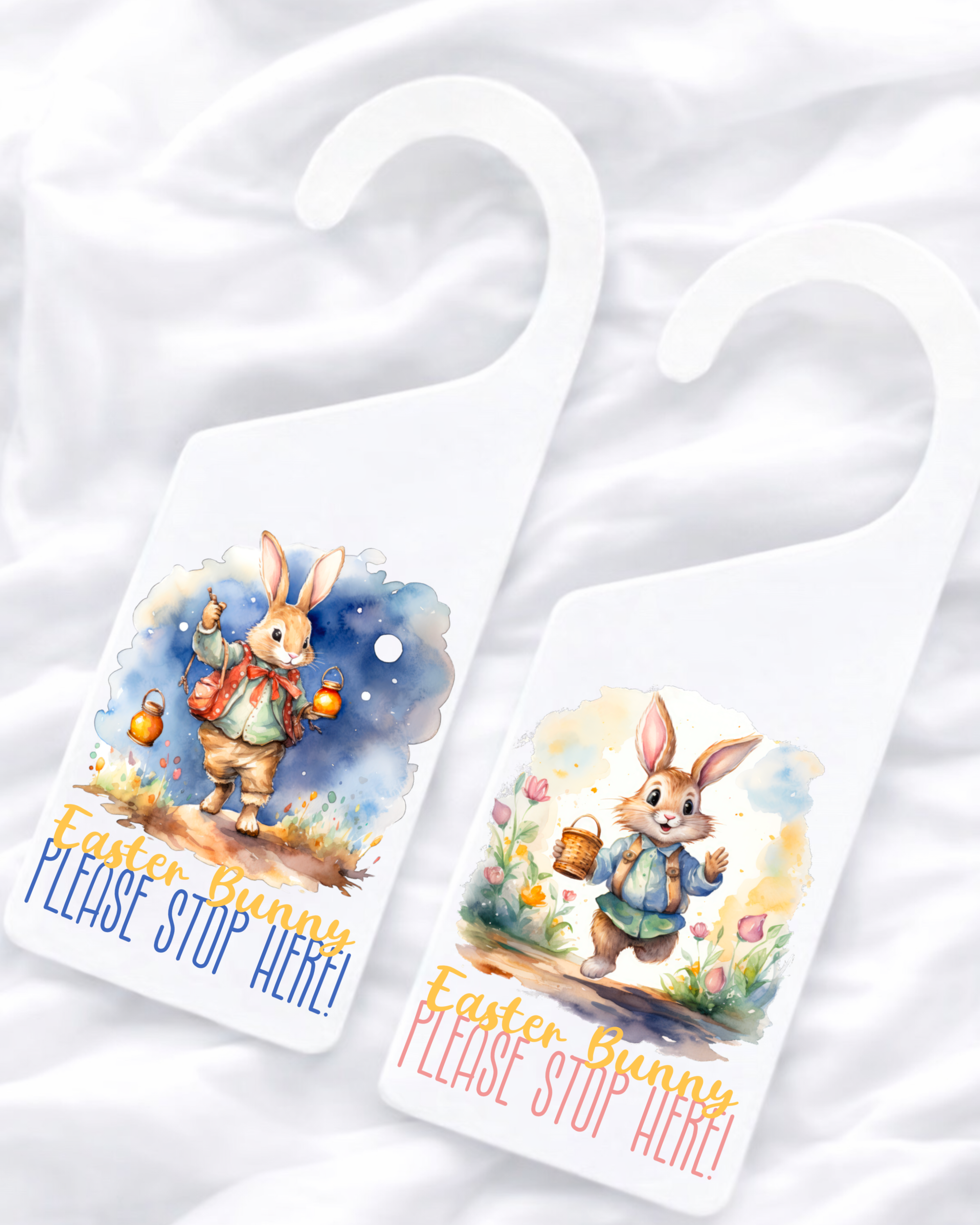 UVDTF - BUNNY PLEASE STOP HERE DOOR HANGER DECAL
