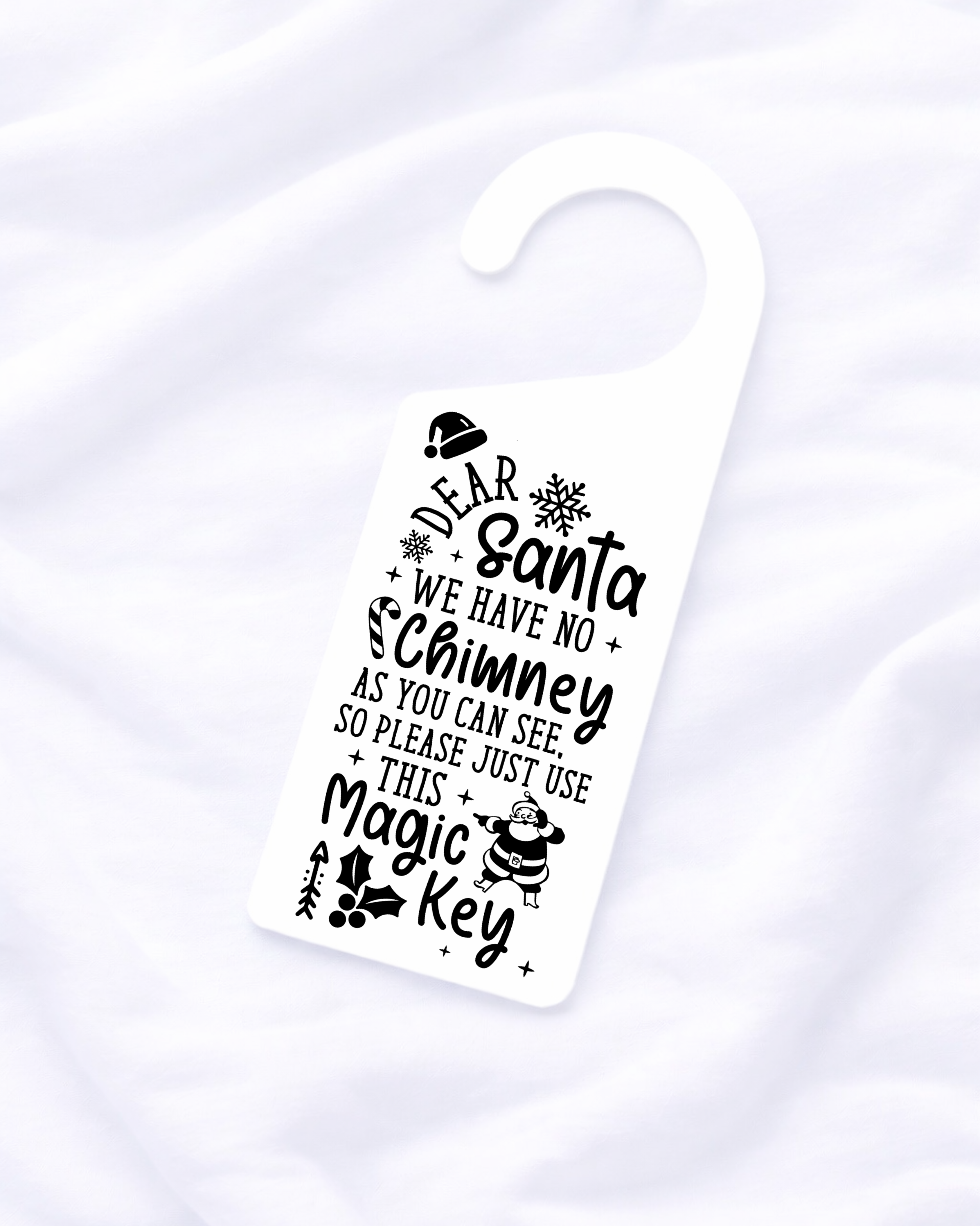 UVDTF - DEAR SANTA, NO CHIMNEY DOOR HANGER DECAL