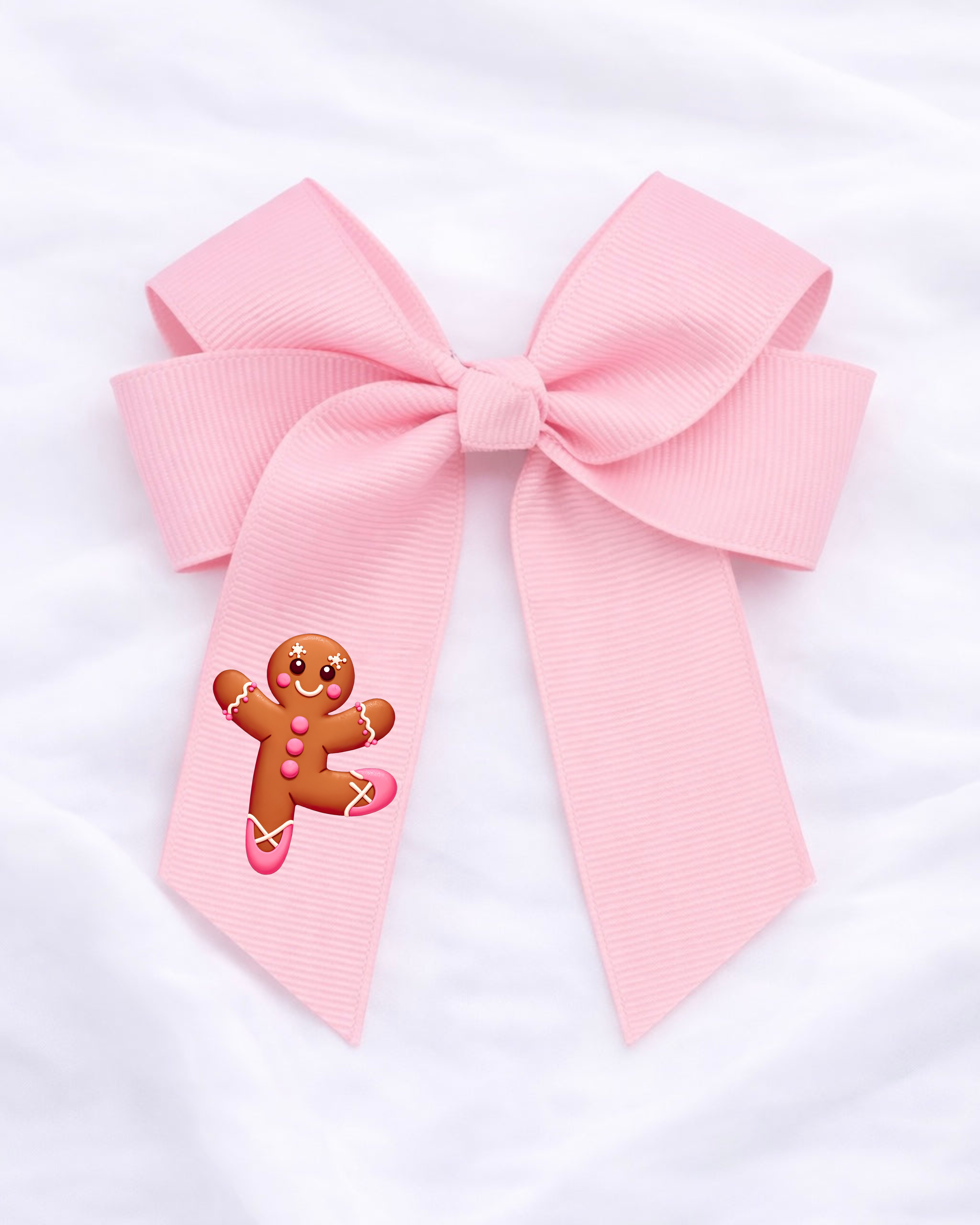 DTF - PINK GINGERBREAD MAN HAIR BOW DECAL
