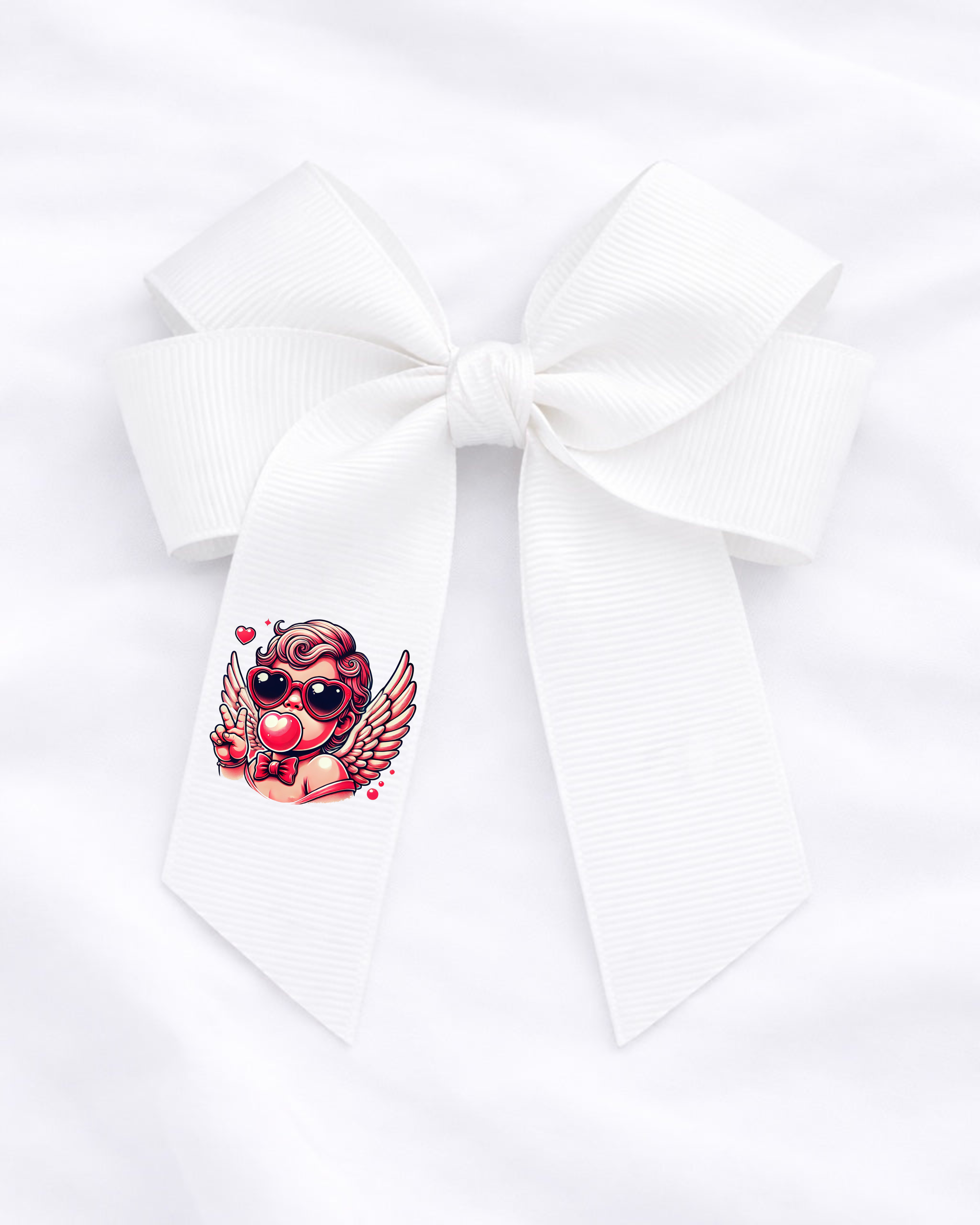 DTF - RED RETRO CUPID HAIR BOW DECAL