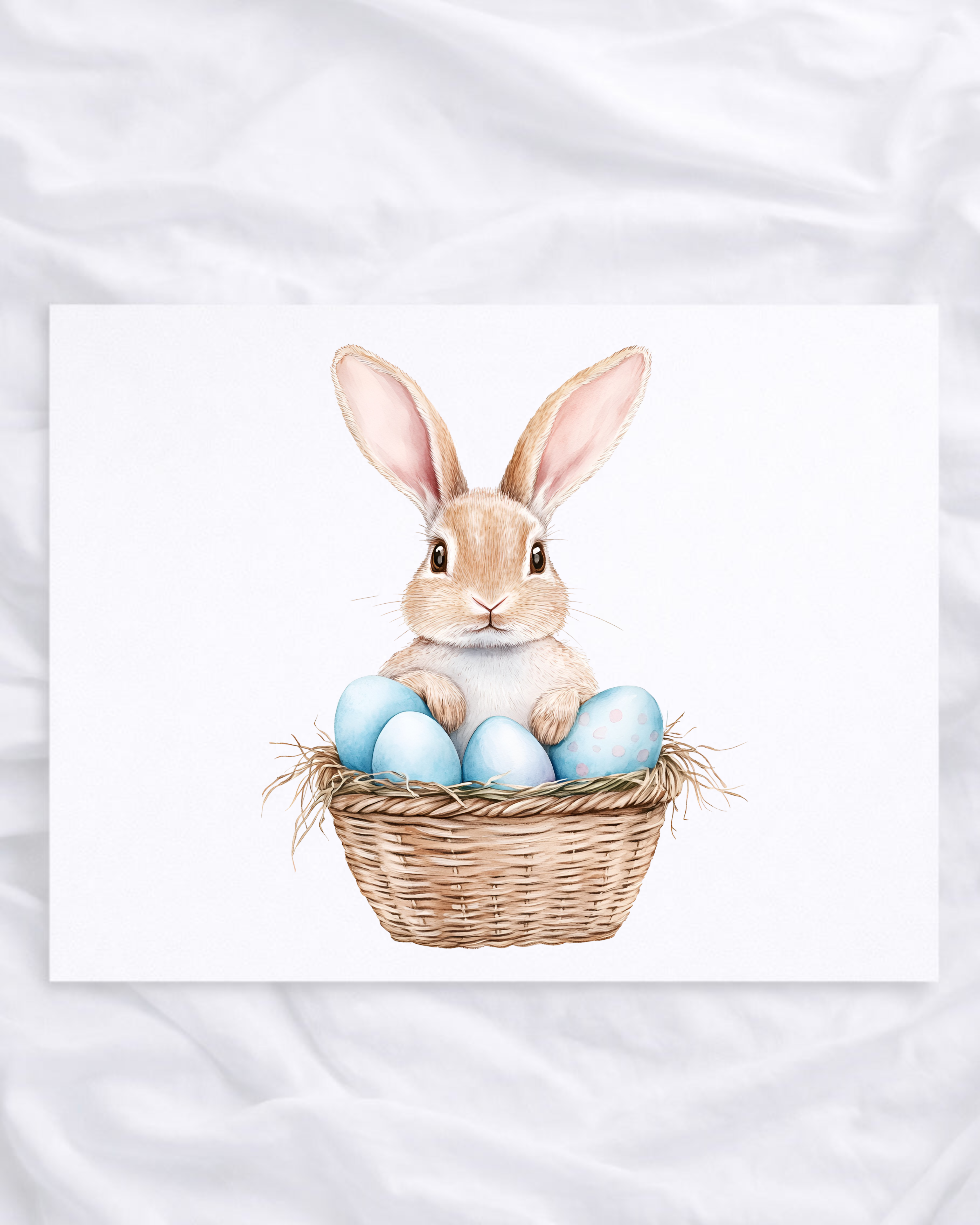 UVDTF - BLUE BUNNY IN BASKET DECAL