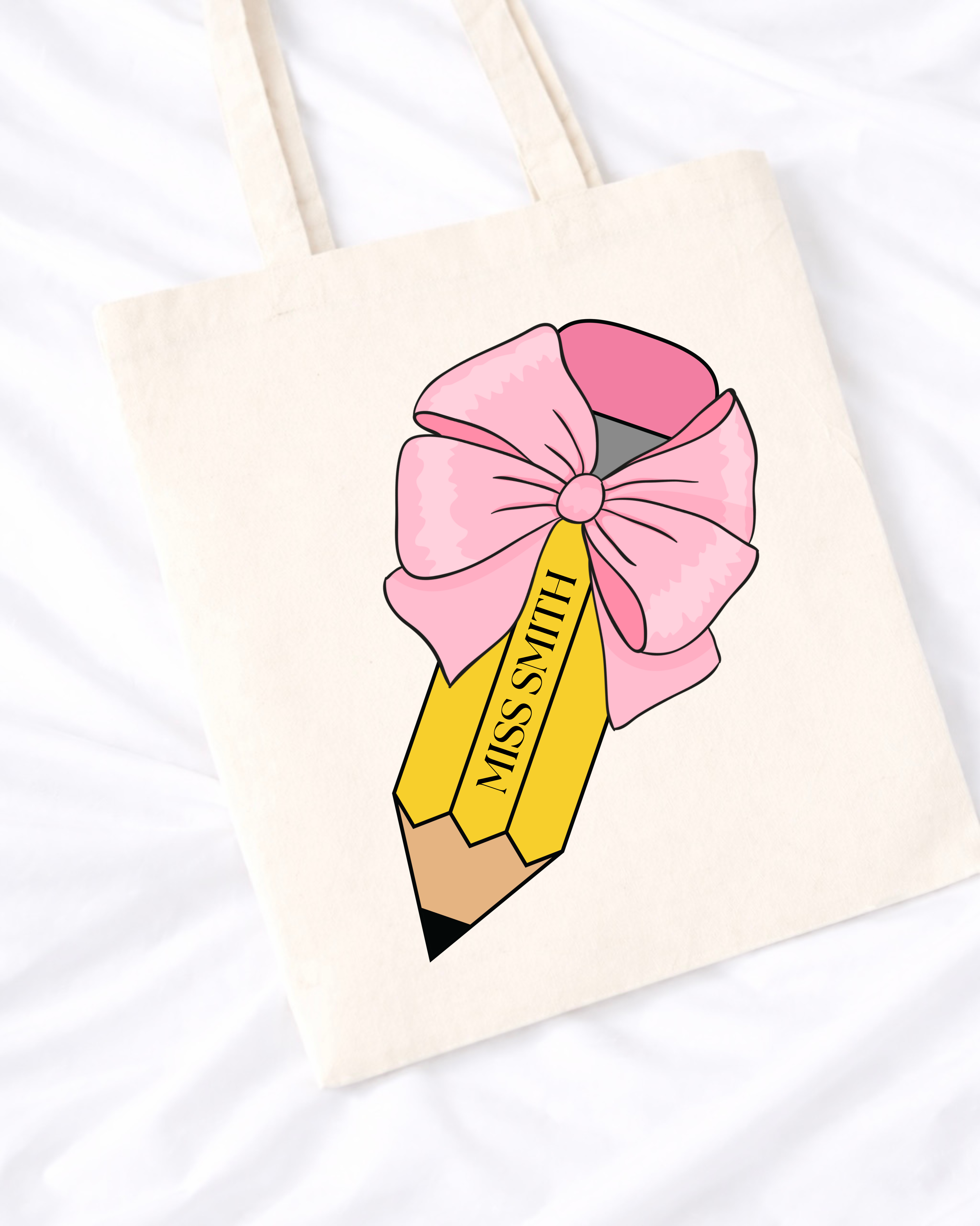 DTF - PERSONALISED BOW PENCIL (MULTIPLE COLOURS)