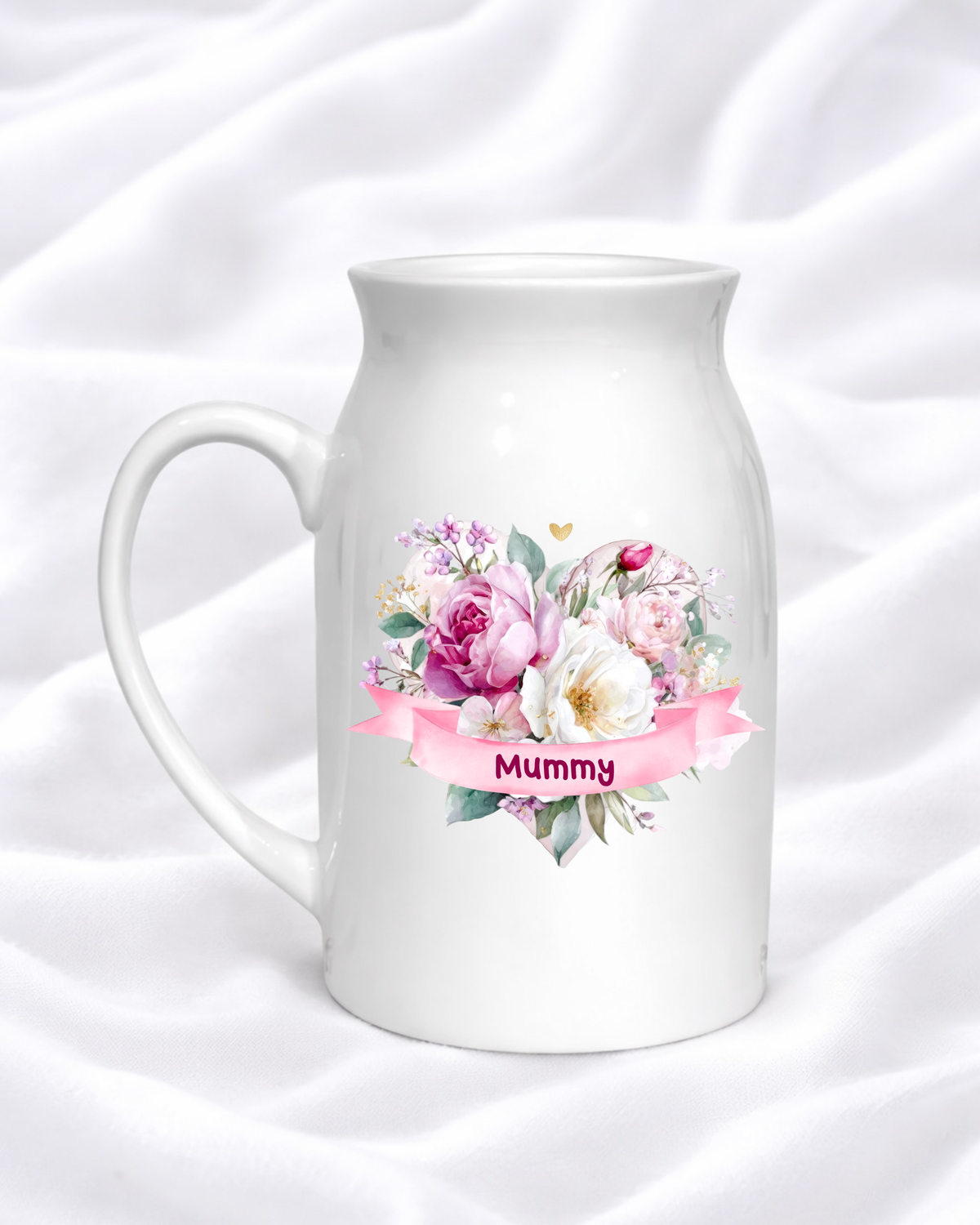UVDTF - PERSONALISED - PINK FLORAL HEART WITH BANNER DECAL