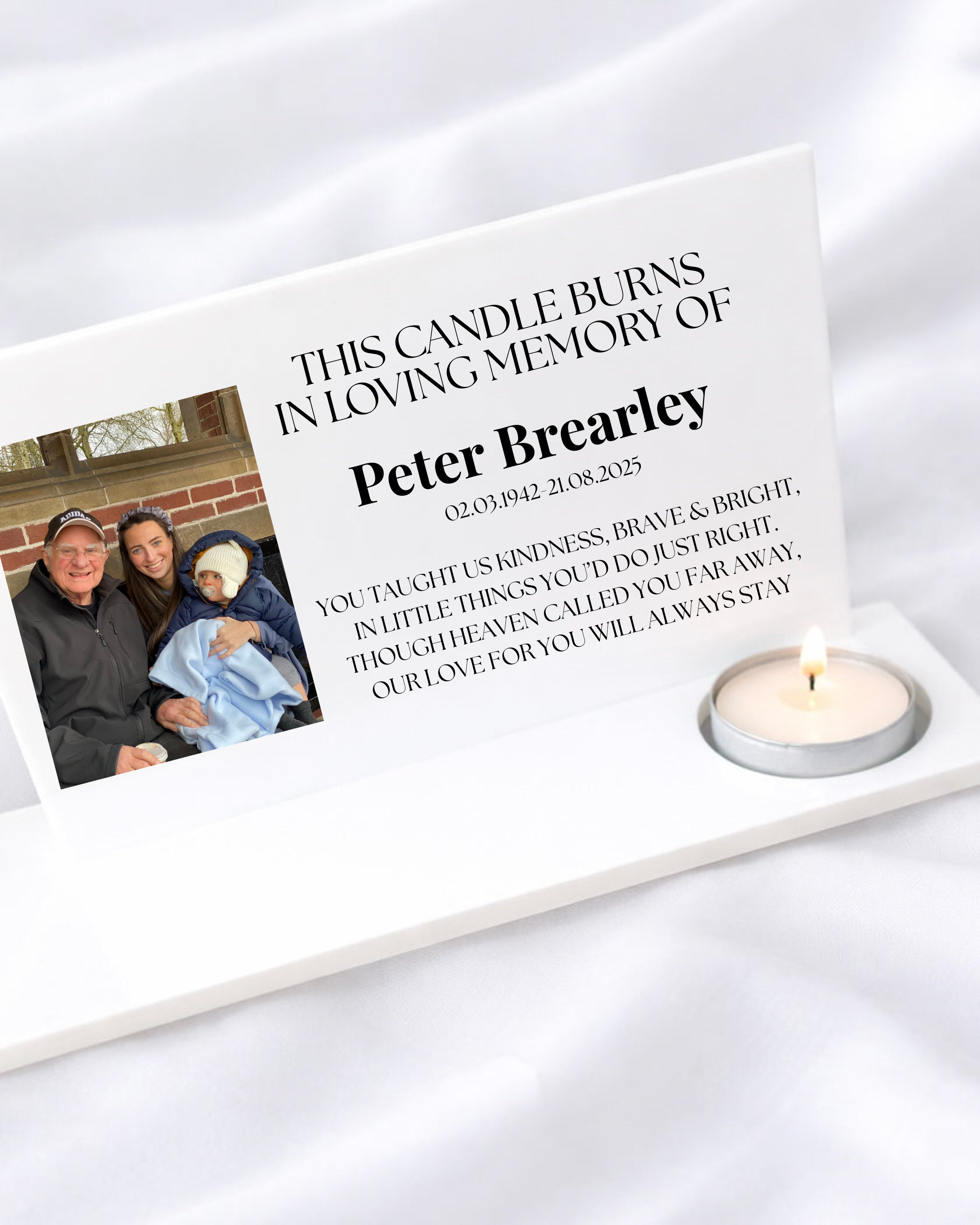 UVDTF - PERSONALISED - IN LOVING MEMORY MEMORIAL TEALIGHT HOLDER DECAL