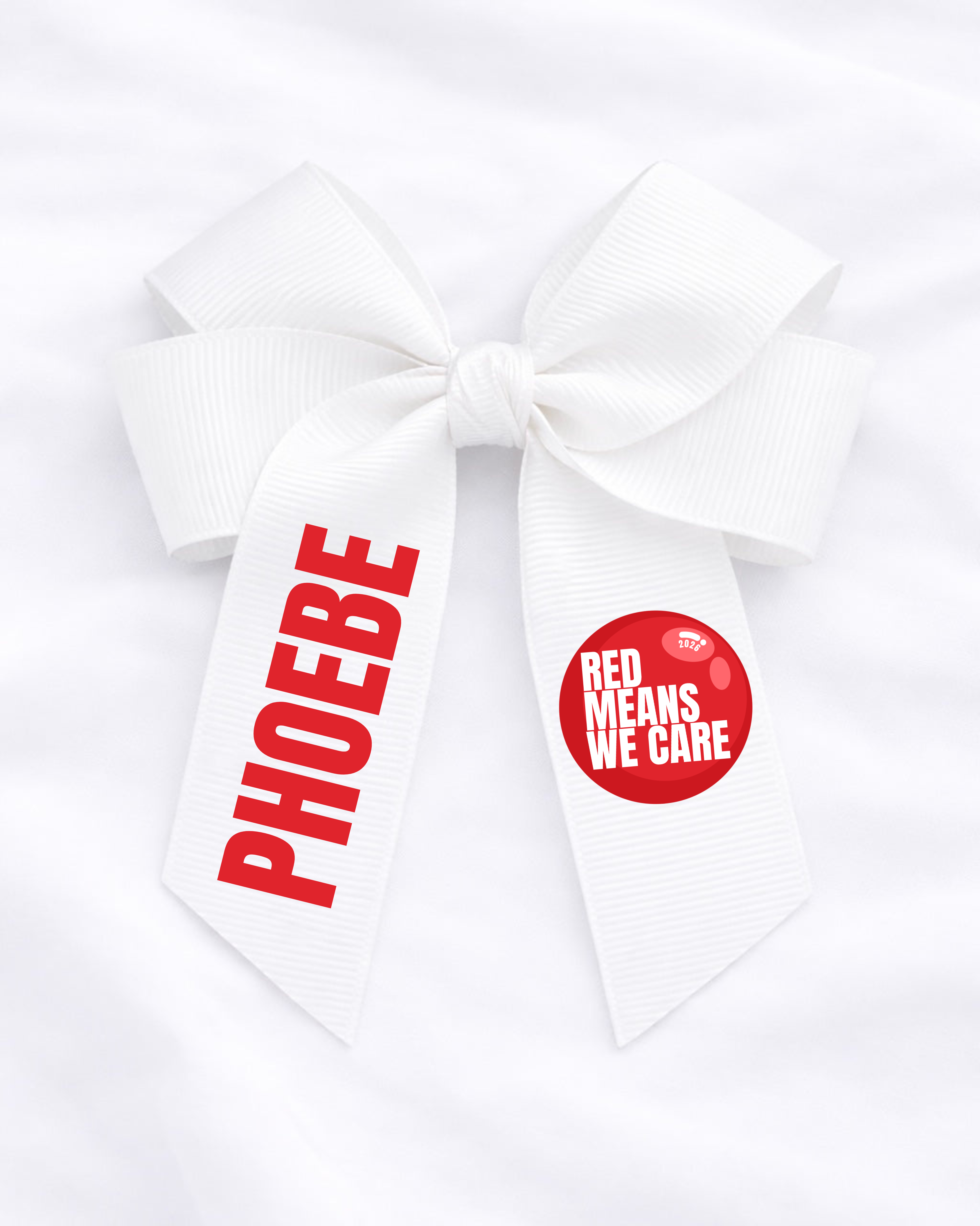 DTF - RED MEANS WE CARE HAIR BOW DECAL - SET OF 3