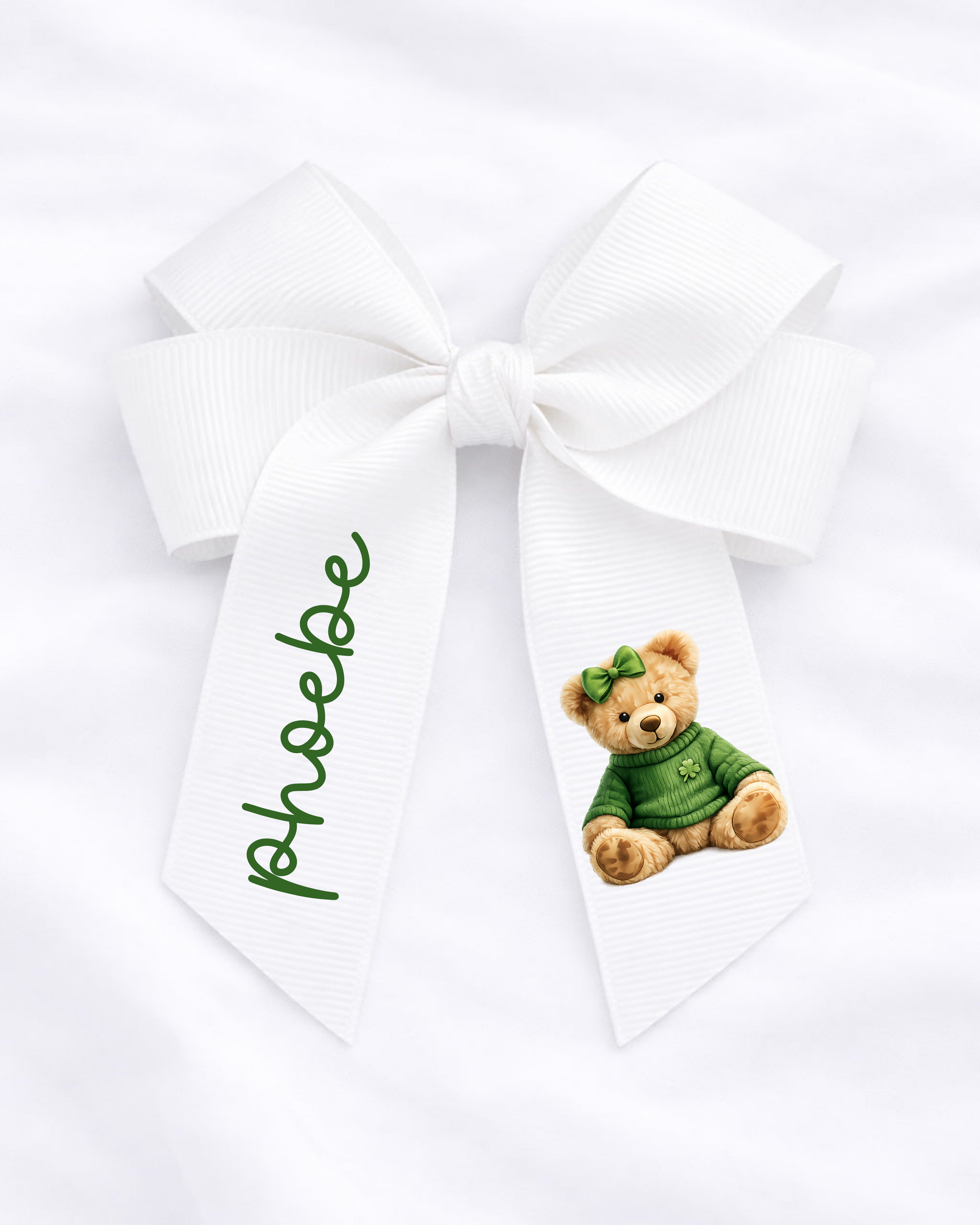 DTF - ST PATRICKS DAY BEAR HAIR BOW DECAL