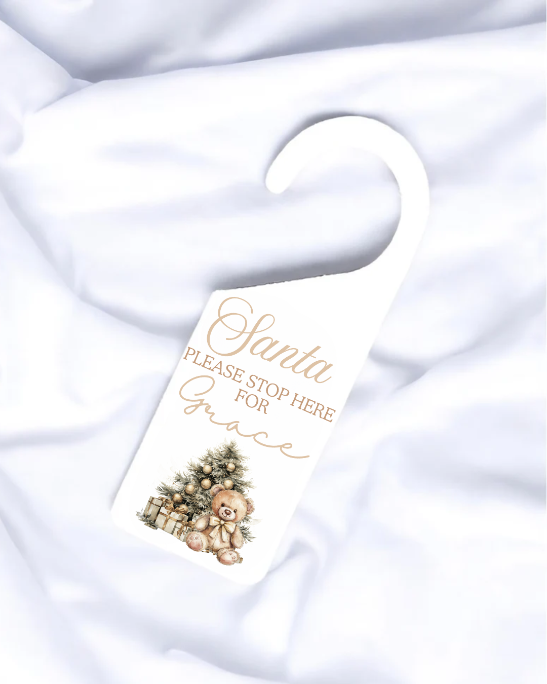UVDTF - PERSONALISED - SANTA STOP HERE DOOR HANGER DECAL