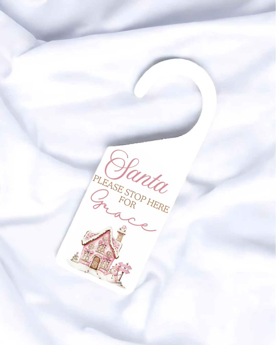 UVDTF - PERSONALISED - SANTA STOP HERE DOOR HANGER DECAL