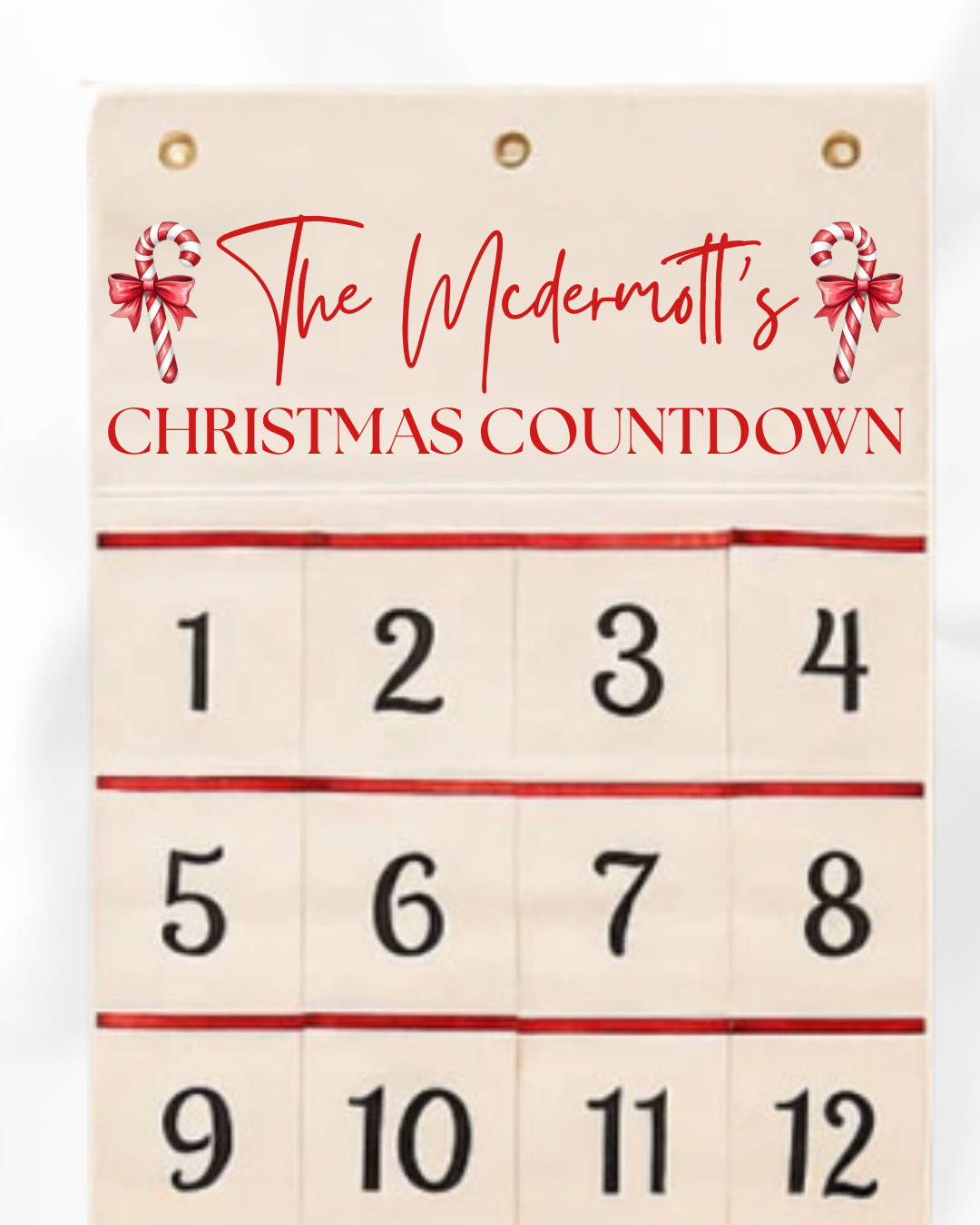 DTF - PERSONALISED - CHRISTMAS ADVENT CALENDAR