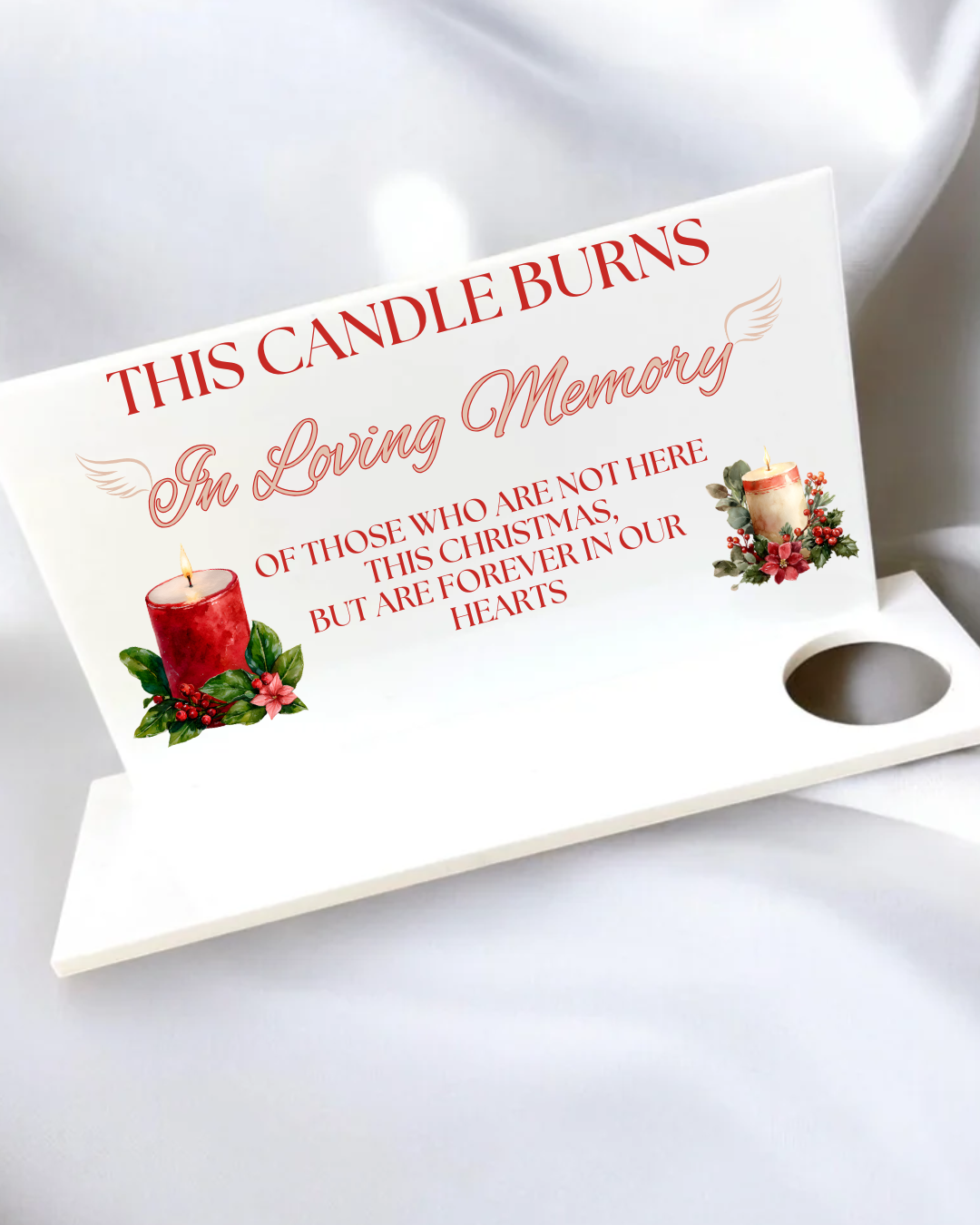 UVDTF - CHRISTMAS - THIS CANDLE BURNS MEMORIAL TEALIGHT HOLDER DECAL