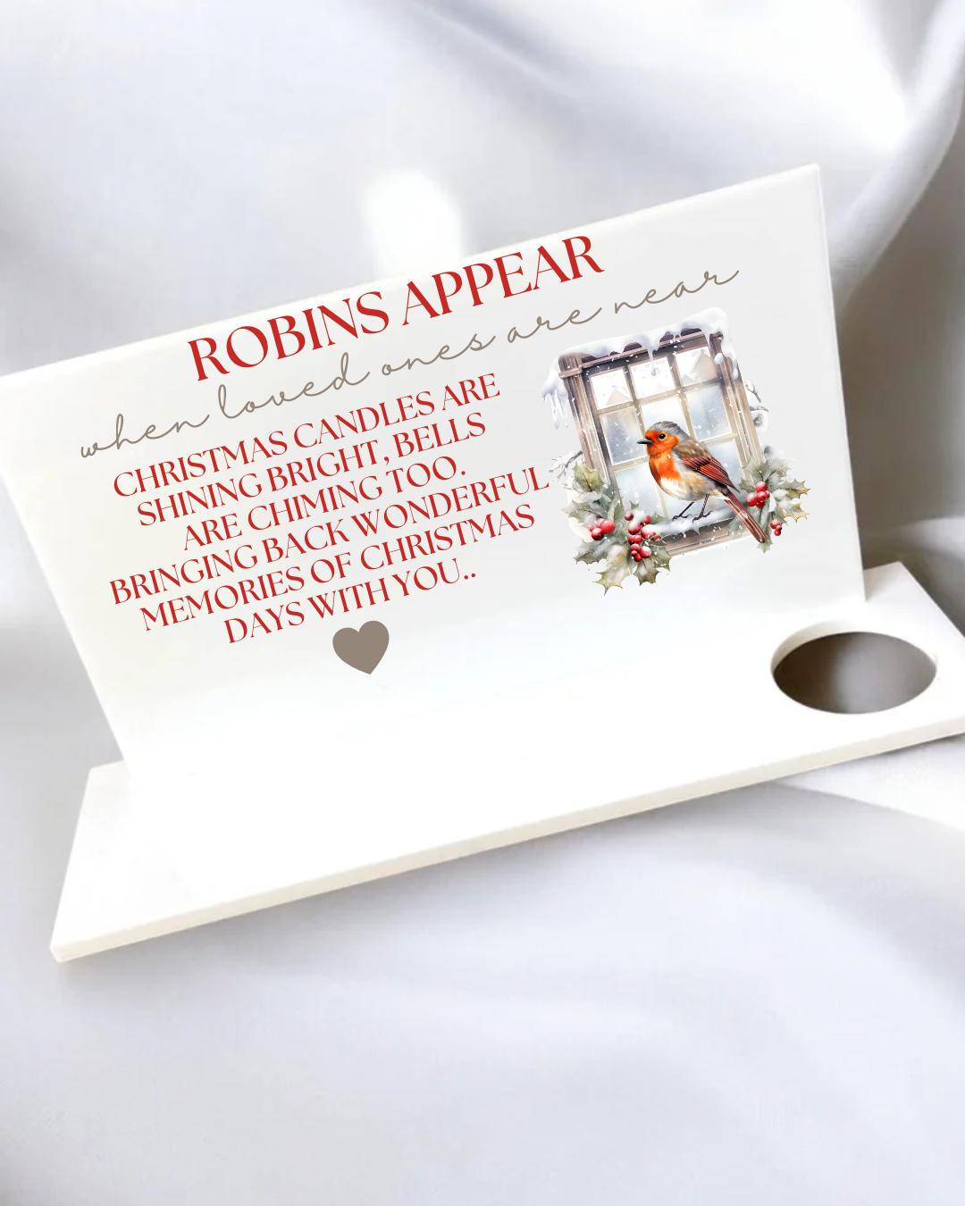 UVDTF - CHRISTMAS - ROBINS APPEAR MEMORIAL TEALIGHT HOLDER DECAL