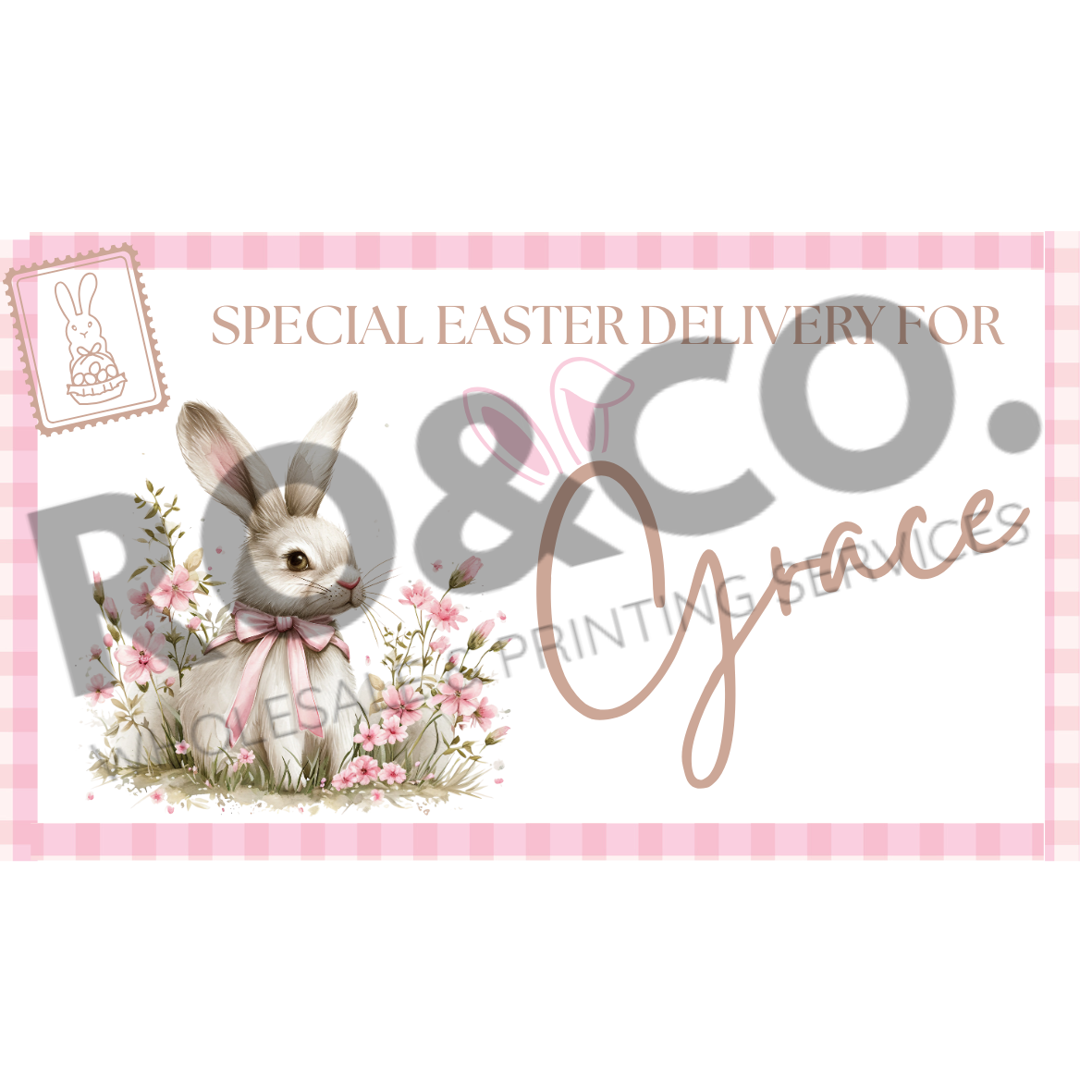DIGITAL PRODUCT - EASTER LABEL PINK