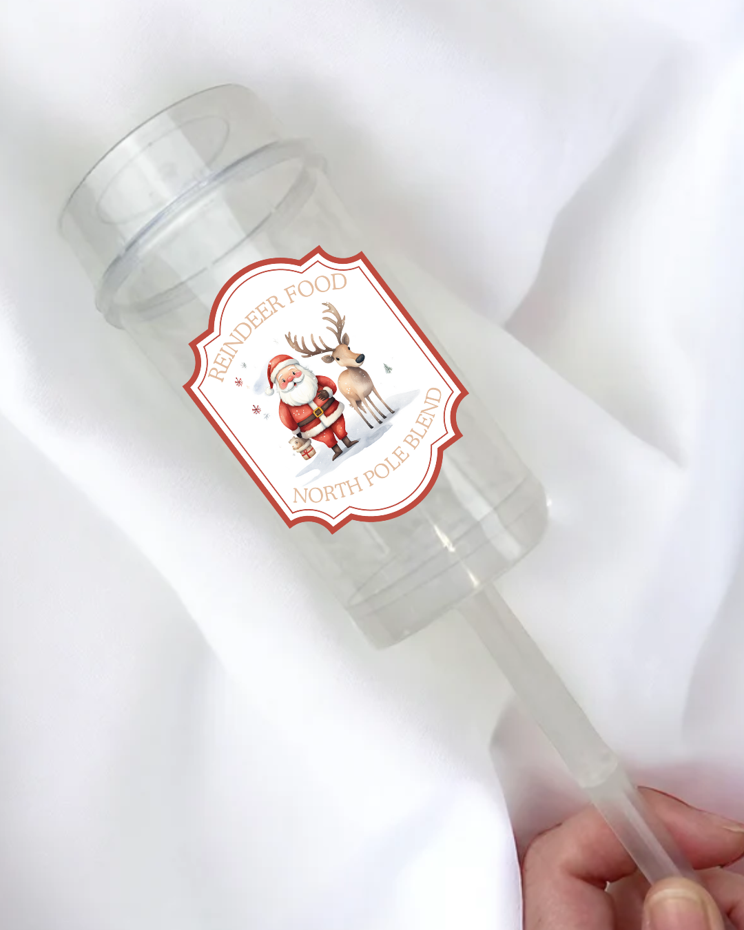 UVDTF - SNOW POPPER DECAL - RED REINDEER FOOD