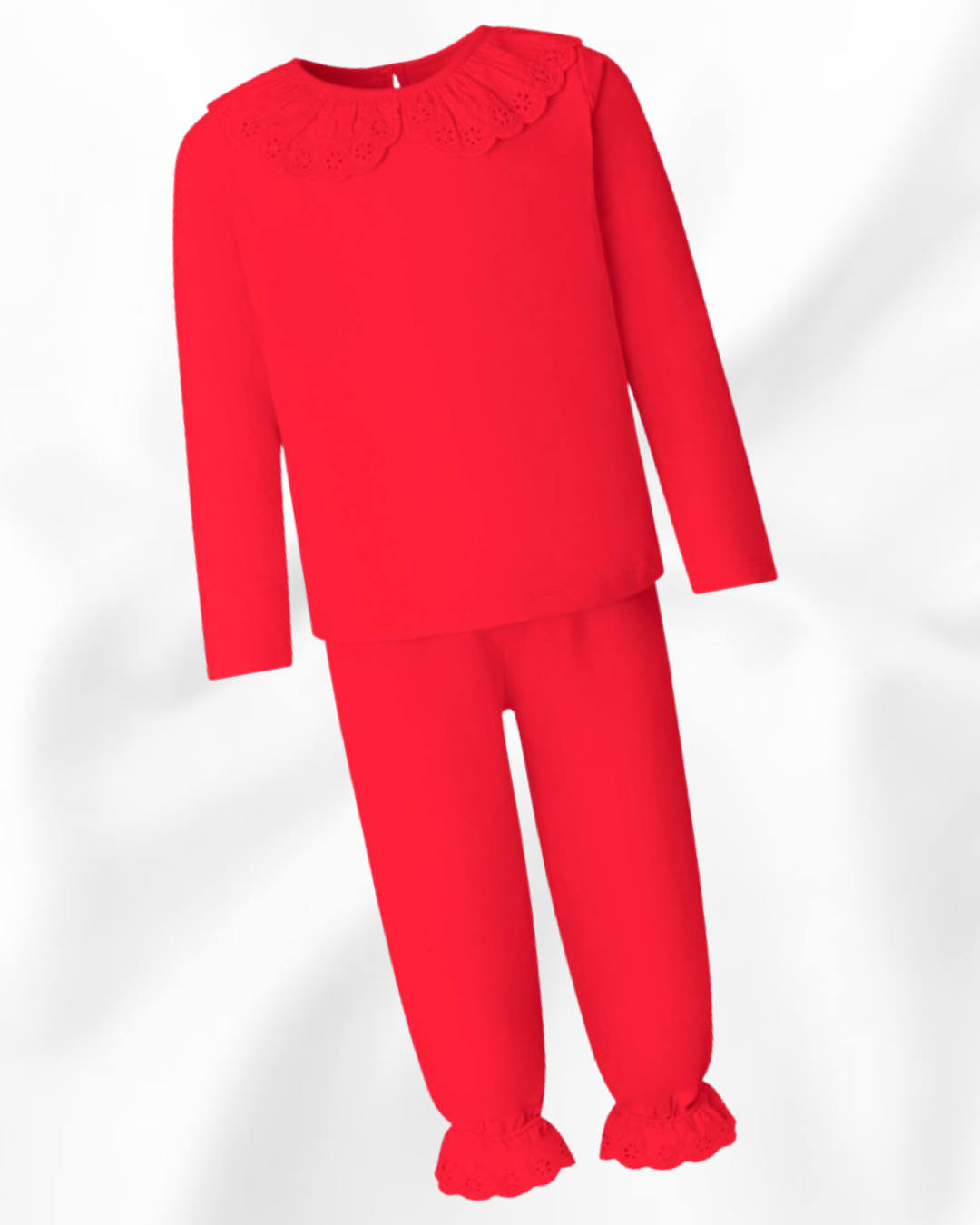 CHRISTMAS RED FRILL PYJAMAS