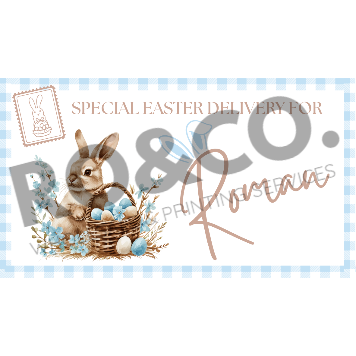 DIGITAL PRODUCT - EASTER LABEL BLUE