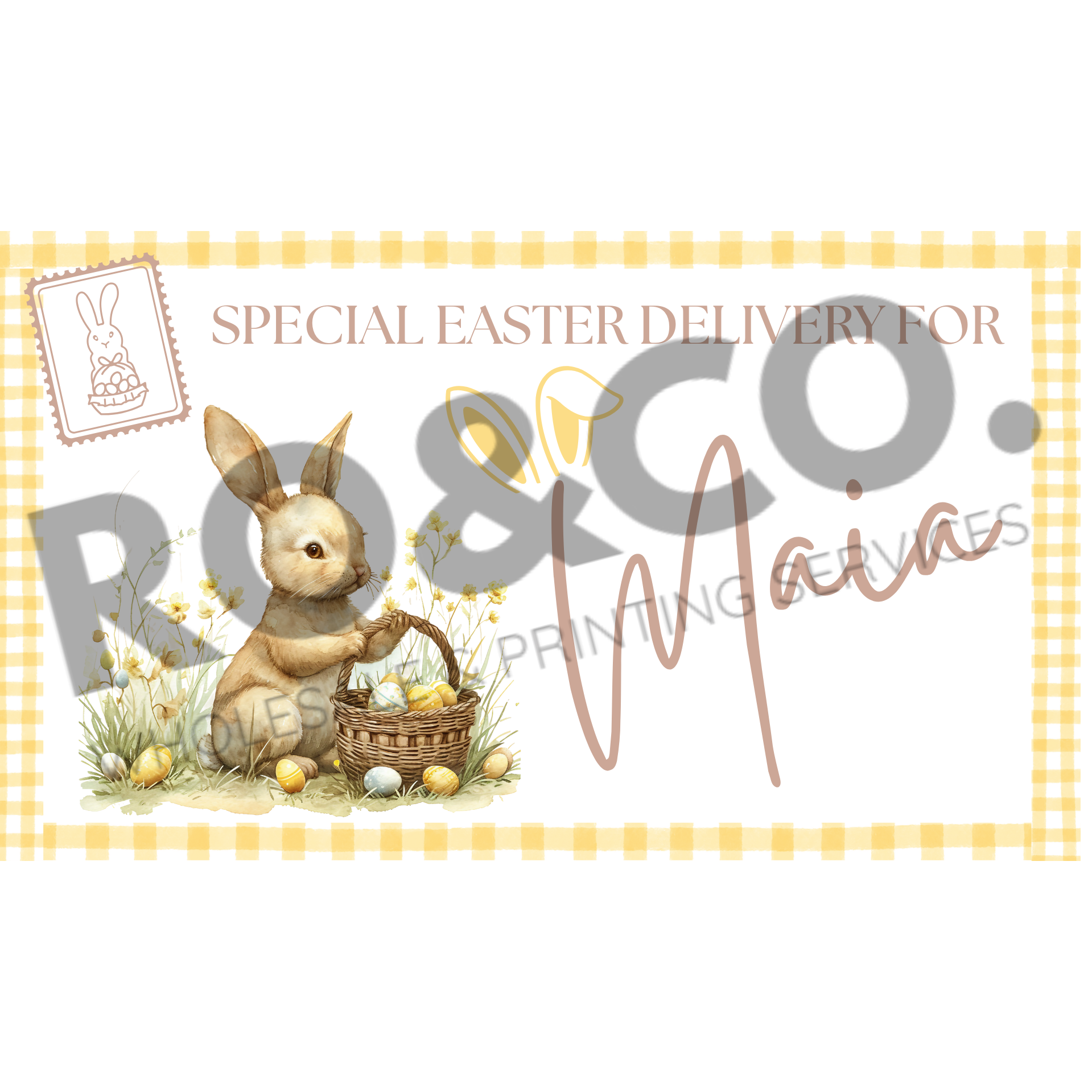DIGITAL PRODUCT - EASTER LABEL YELLOW