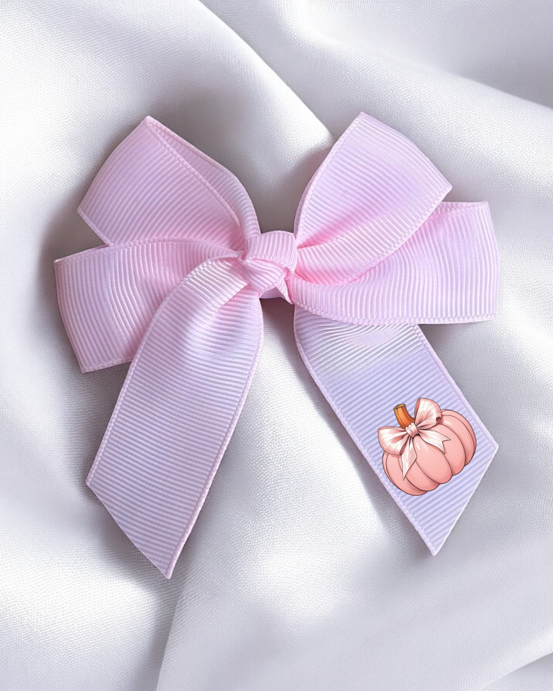 DTF - PINK PUMPKIN HAIR BOW DECAL