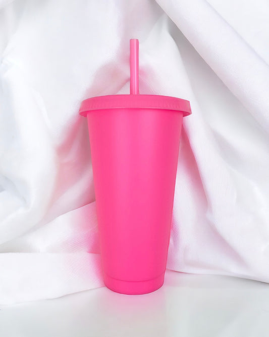 24OZ HOT PINK SOLID COLOUR CUP