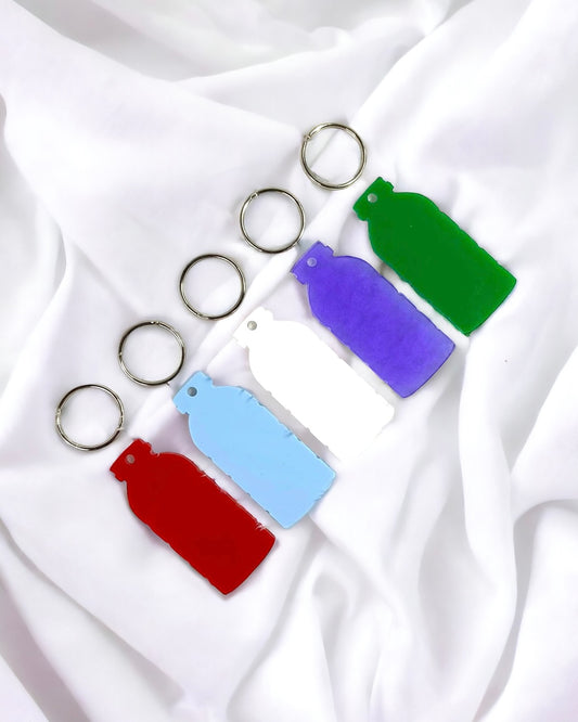 CLEARANCE - BOTTLE ACRYLIC KEYRINGS - PACK OF 5