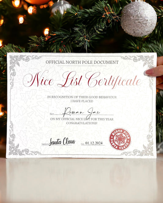 PAPER CHRISTMAS CERTIFICATES - PACK OF 10