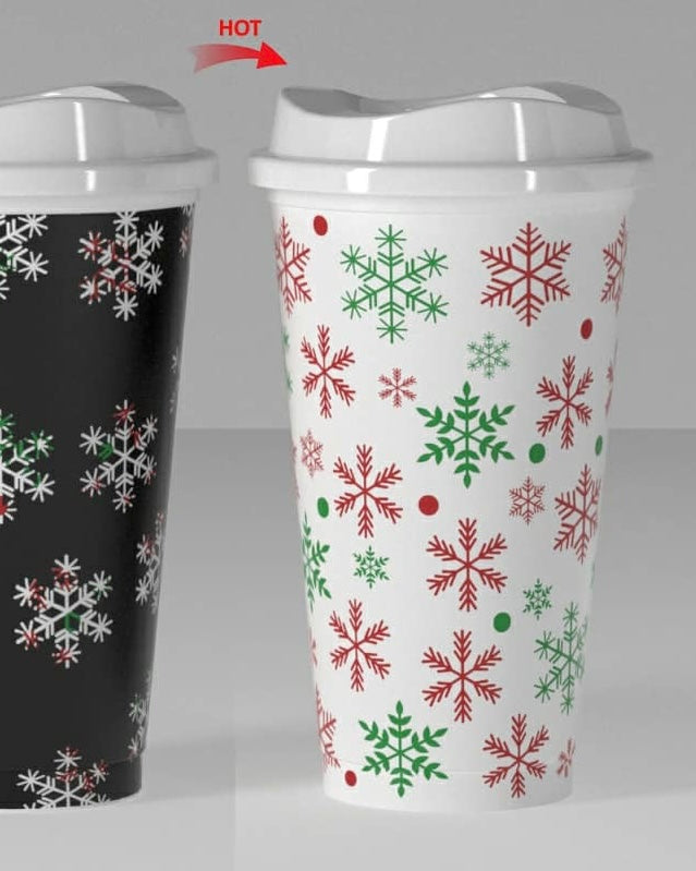 CLEARANCE - EXCLUSIVE SNOWFLAKE COLOUR CHANGING HOT CUP