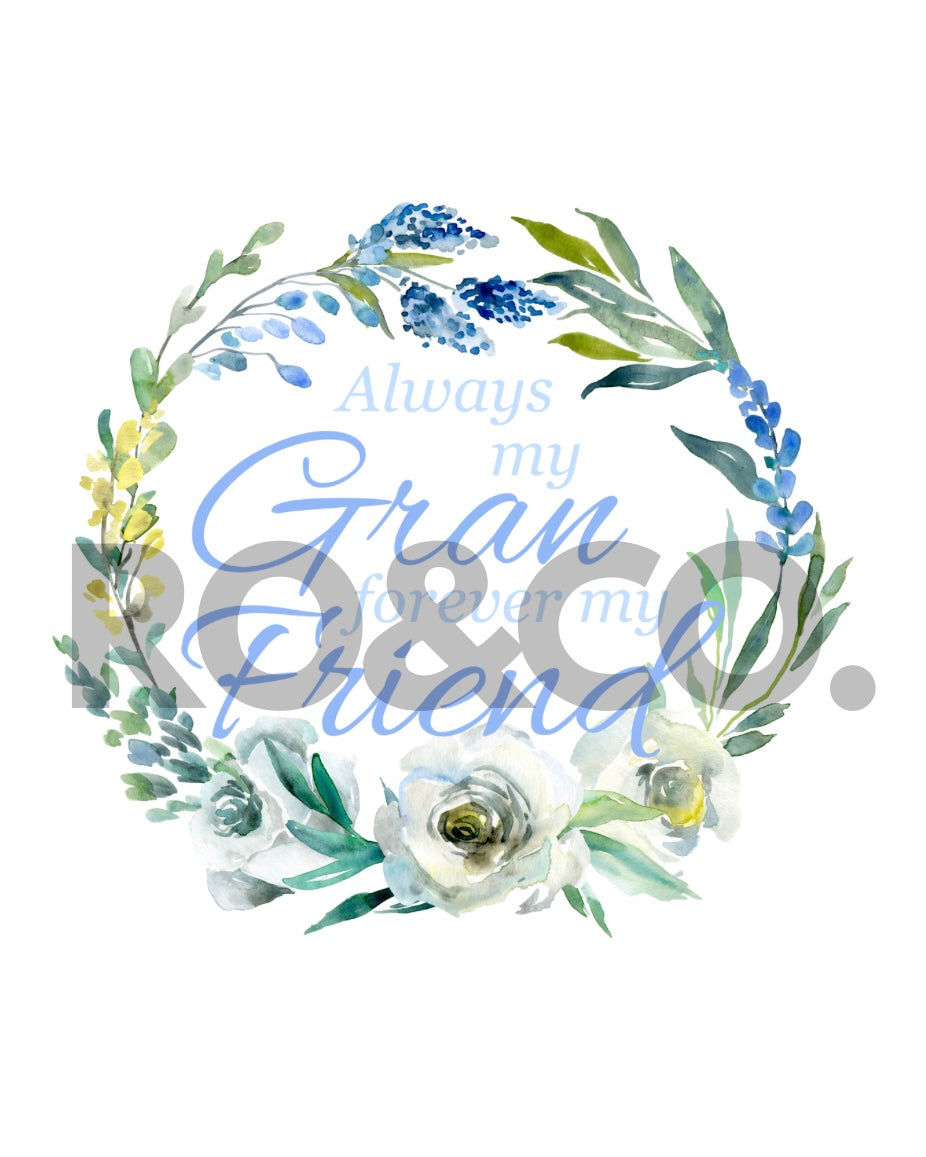 UVDTF - BLUE ALWAYS MY (INSERT TITLE) WREATH DECAL