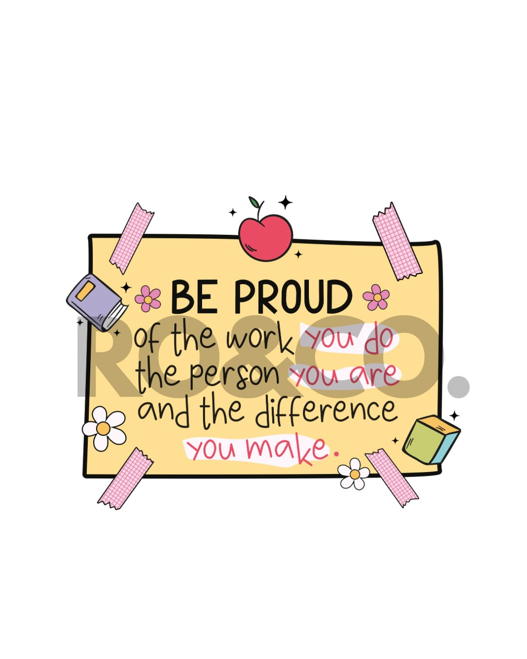 UVDTF - TEACHER REMINDER 3 YELLOW DECAL