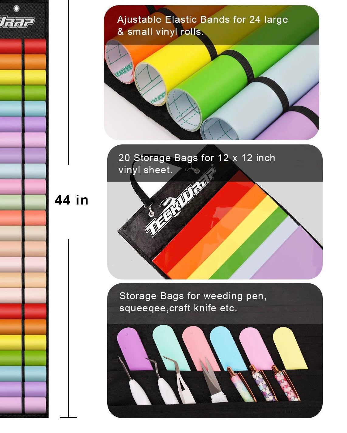 TECKWRAP VINYL STORAGE WITH 24 COMPARTMENTS