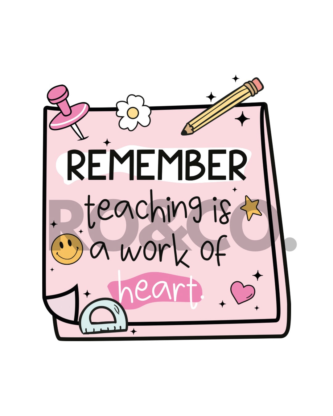 UVDTF - TEACHER REMINDER 4 PINK DECAL