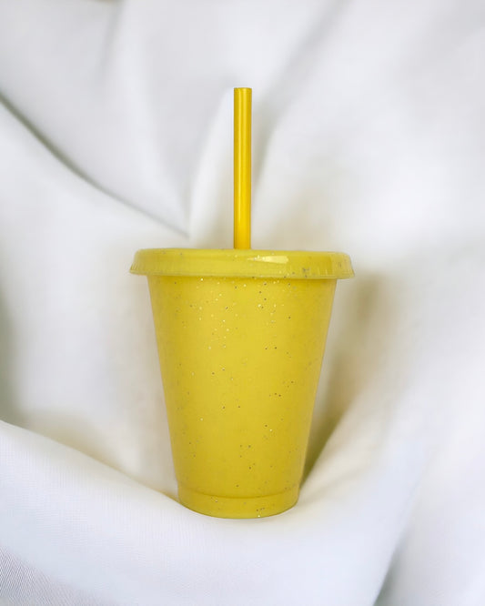 16OZ YELLOW GLITTER COLD CUP