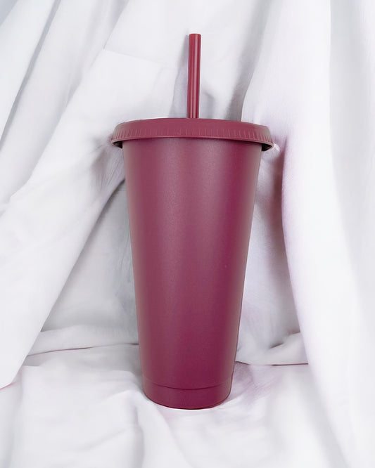 24OZ MAROON SOLID COLOUR CUP