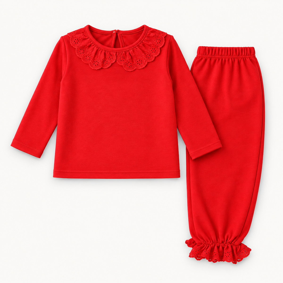 FRILLED RED PYJAMAS