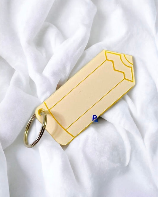 YELLOW ACRYLIC ETCHED PENCIL KEYRING