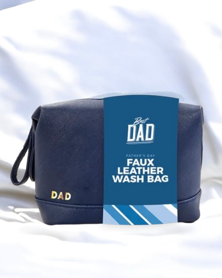 FATHERS DAY PU LEATHER WASH BAG