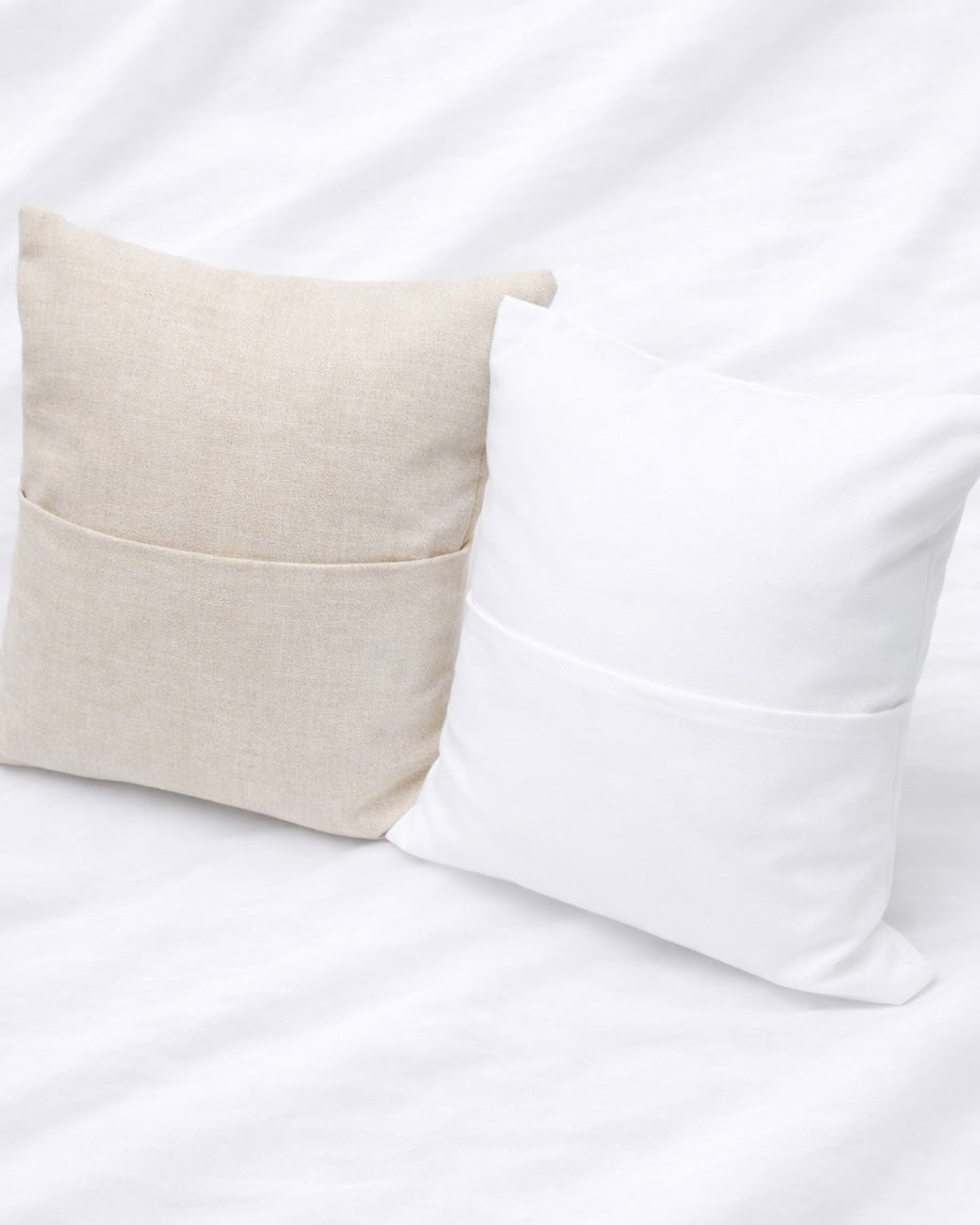 LINEN BOOK/POCKET CUSHION COVER 40X40CM