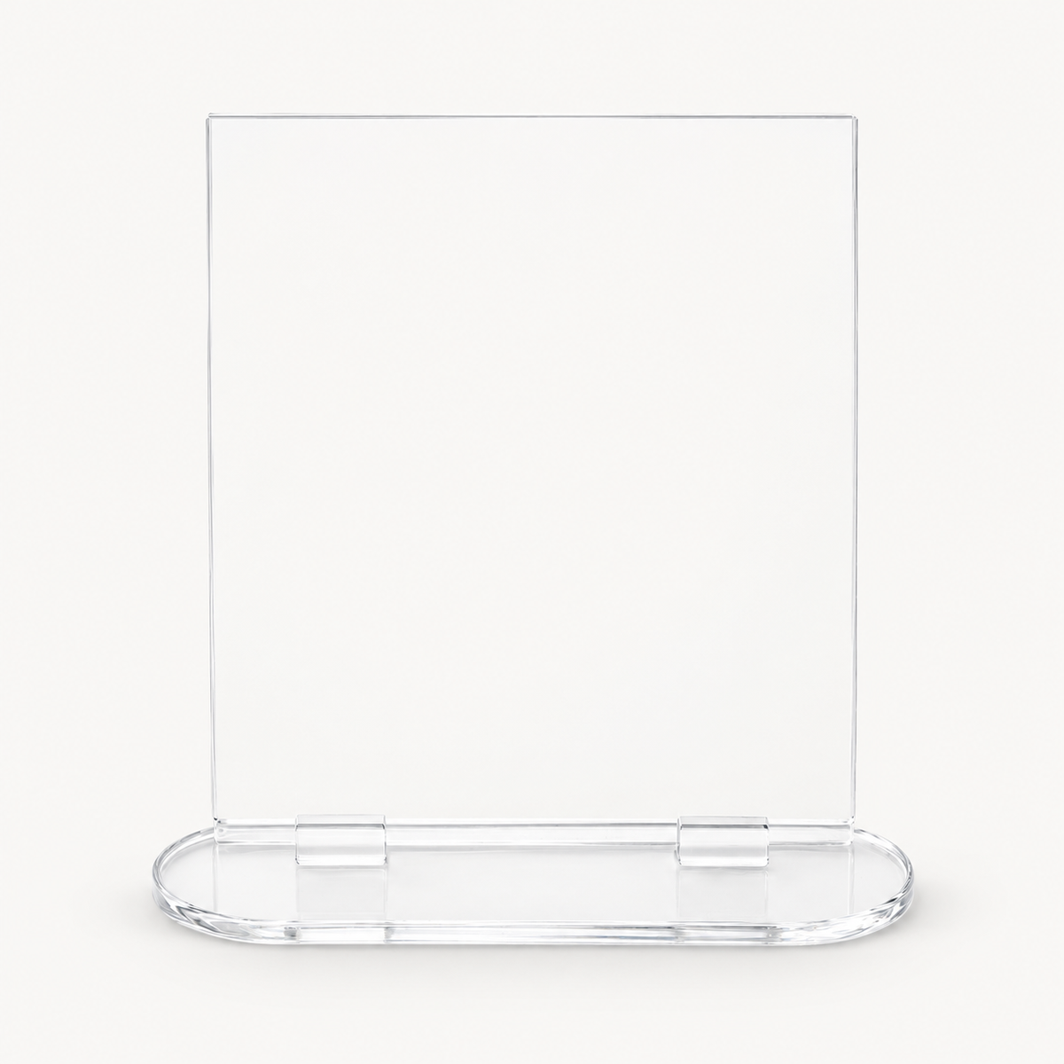 FREESTANDING CLEAR ACRYLIC RECTANGLE WITH BASE