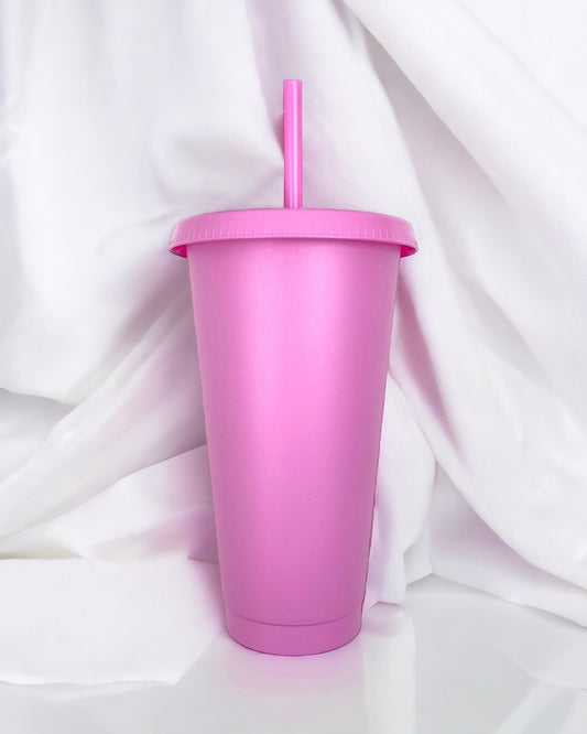 24OZ CANDYFLOSS PINK SOLID COLOUR CUP
