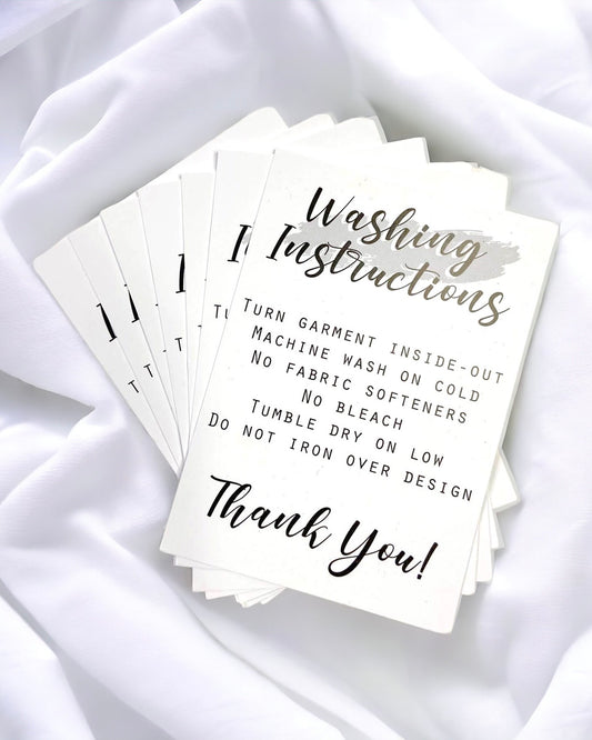 FABRIC CARE CARDS - PACK OF 10