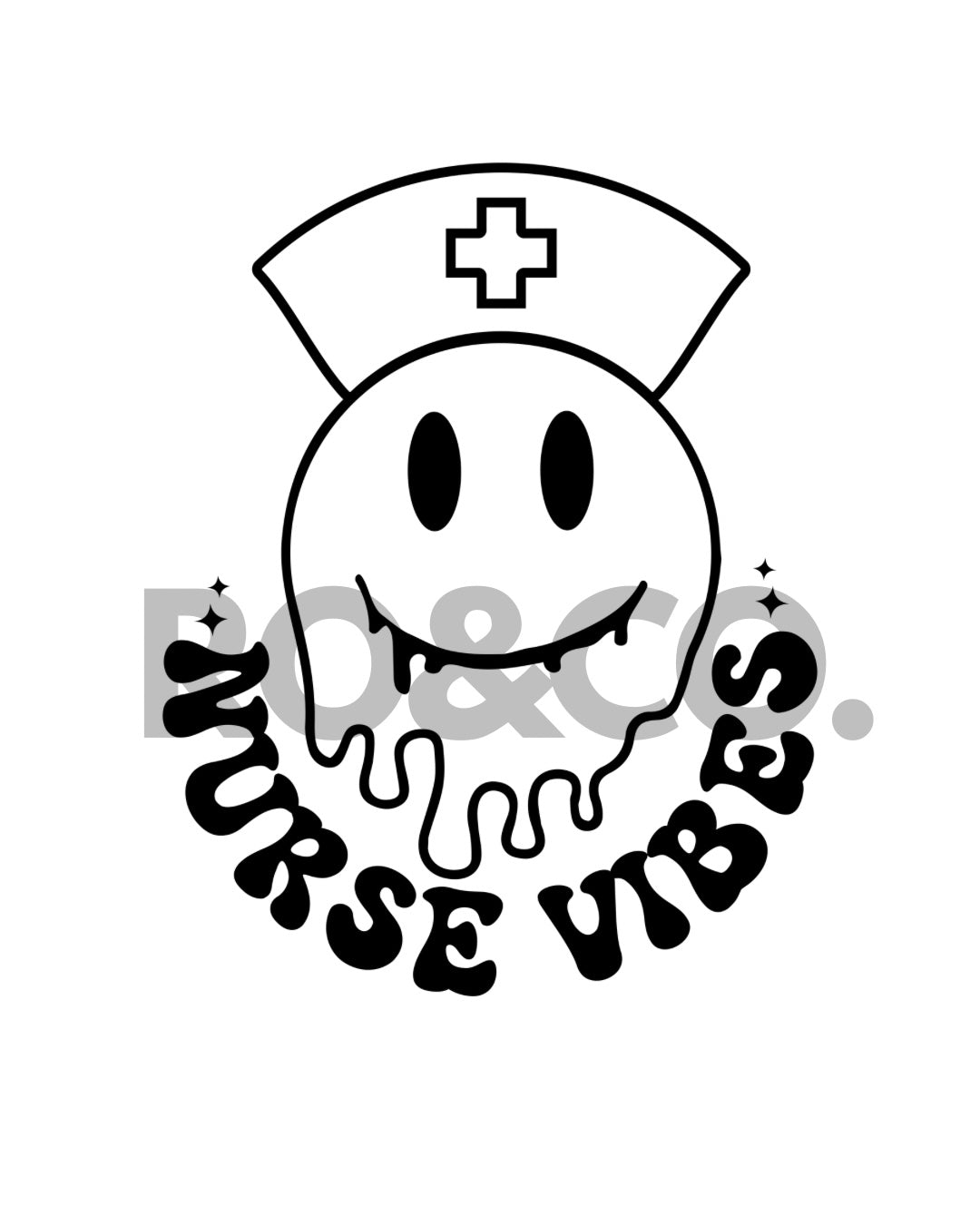 UVDTF - RETRO NURSE VIBES SMILEY DECAL