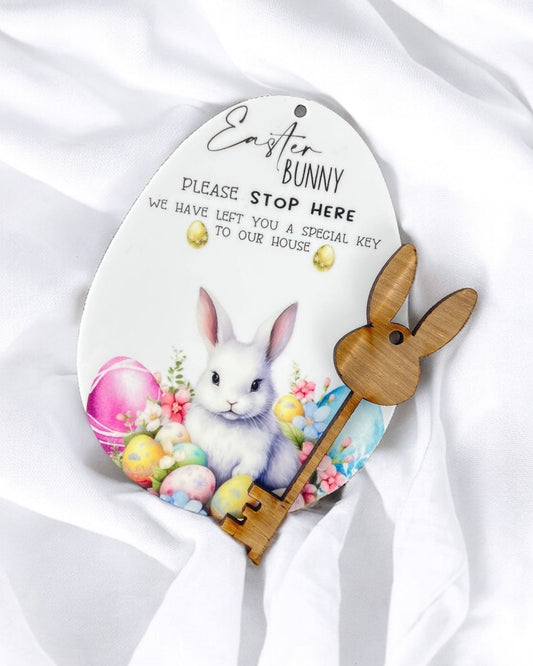 EASTER BUNNY PLAQUE & KEY