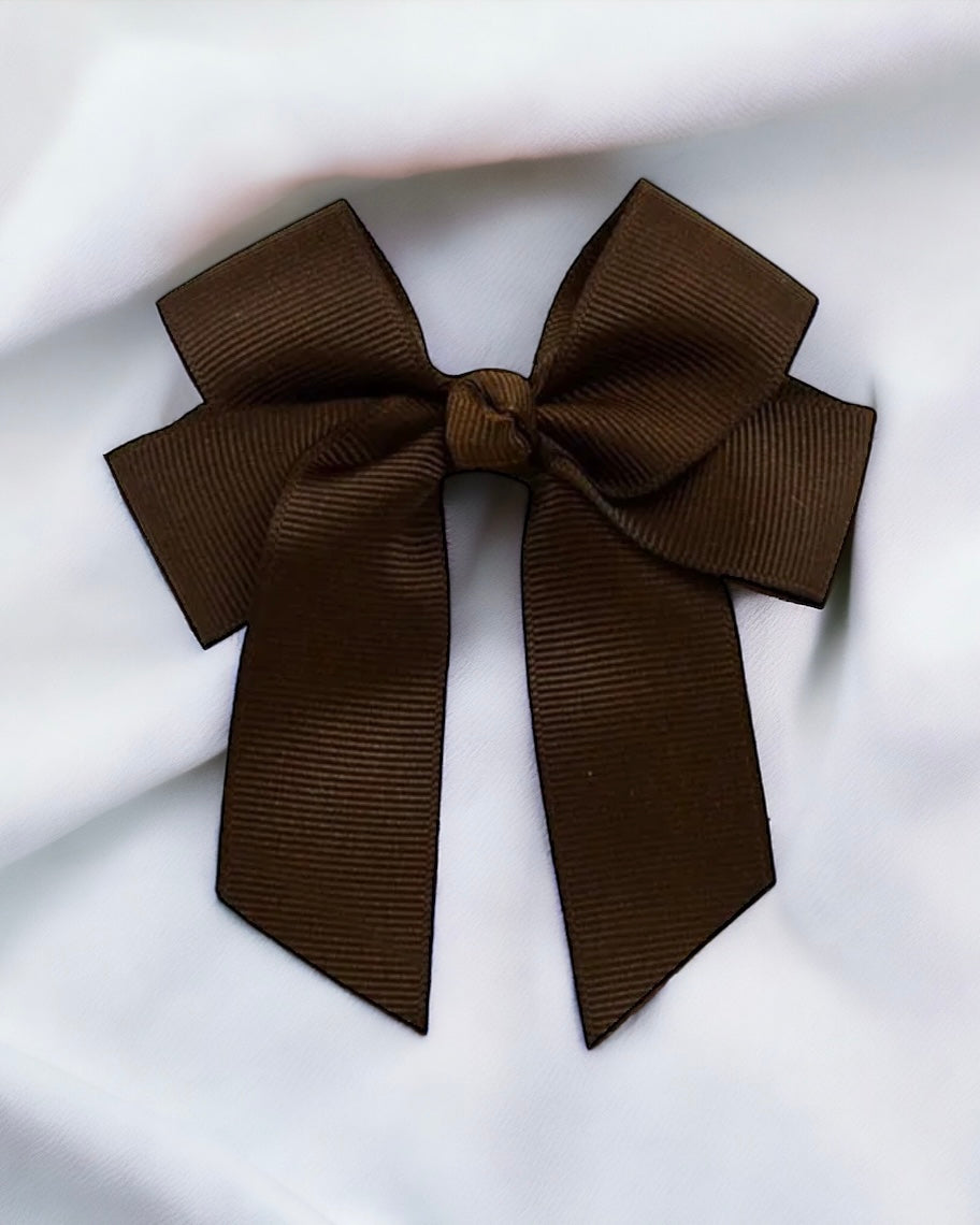 DARK BROWN 4” HAIR BOW