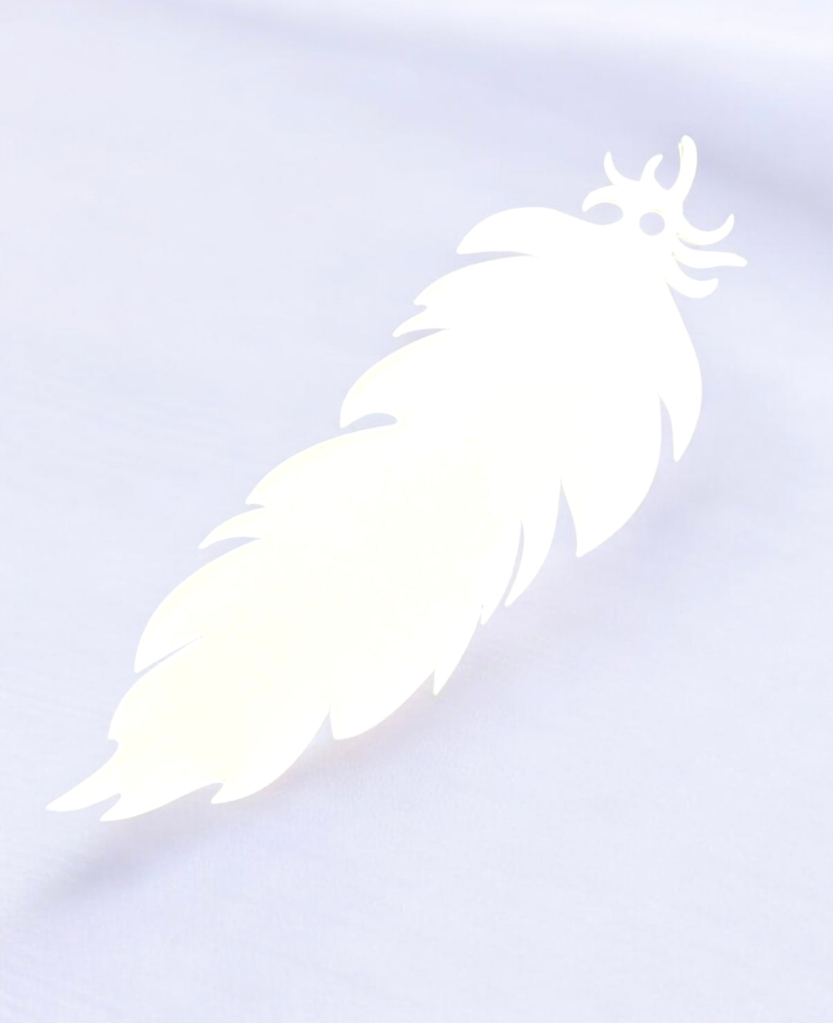 WHITE FEATHER ACRYLIC DECORATION
