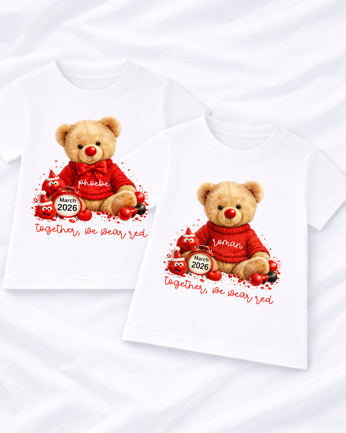 DTF - PERSONALISED - RED NOSE BEAR